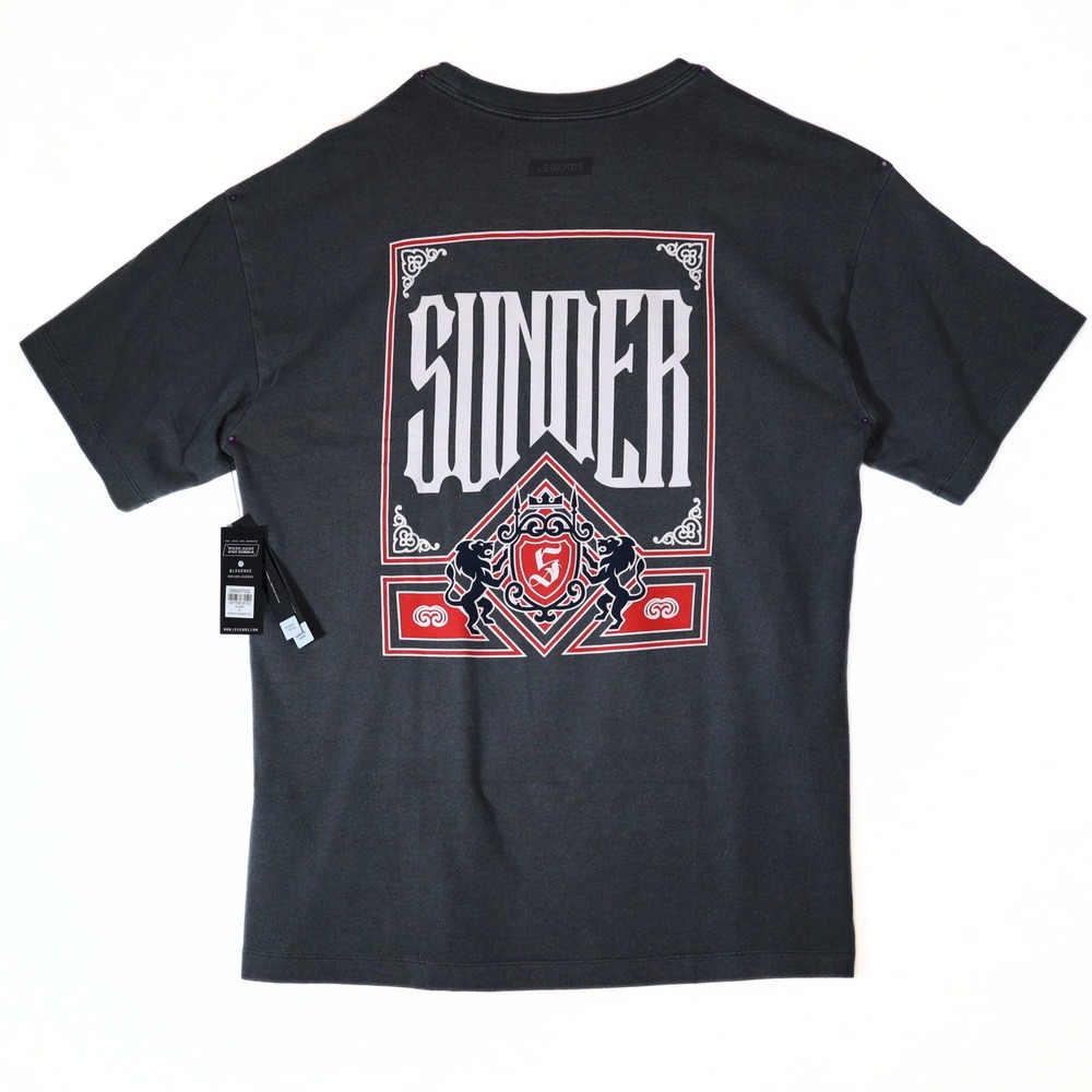 Legends Oversized Tee Mens Small Charcoal Grey Graphic Sunder Casual NWT